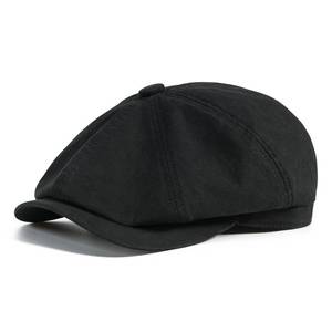 lot 2175 image: BOTVELA Mens Newsboy Gatsby Hat Cotton Vintage Flat Ivy Cabbie Cap (Black, 7 14)