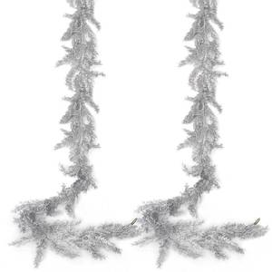 lot 2179 image: RECUTMS 2Pcs Christmas Glitter Pine Garlands 5.9FT Artificial Hanging Silver Pine Needles Vines Fake Cedar Cypress Garland for Christmas New Year Holiday Wedding Winter Indoor Outdoor Decor(Silver)