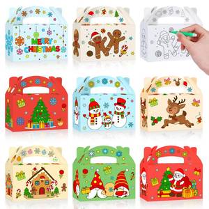 lot 2188 image: Tenceur 48 Pcs DIY Christmas Treat Boxes Color Your Own Paintable Goodie Party Favor Boxes 6.3 x 3.7 x 3.1 Inch Coloring Holiday Xmas Container Candy Box for Party Favor Supply