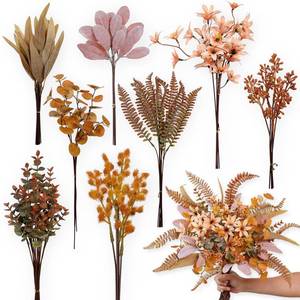 lot 2190 image: FOTEEWL 75 Pcs Artificial Greenery Stems Box Set,with 8 Kinds of Faux Plants and Fake Flowers for DIY Bridal Bouquets Wedding Floral Arrangement Table Centerpieces Fall Decoration (Orange)