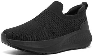 lot 2196 image: SHULOOK Non Slip Work Shoes for Women Slip Resistant Sneakers Mesh Slip On Food Service Shoes Chef Kitchen Restaurant Lightweight Comfortable Sock Shoes Black Size 7