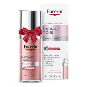 lot 2209 image: Eucerin Radiant Tone Dual Serum Dark Spot Corrector, Dark Spot Serum with Thiamidol and Hyaluronic Acid, Helps Visibly Reduce the Look of Dark Spots, Holiday Gifts for Self Care, 1 Fl Oz Bottle