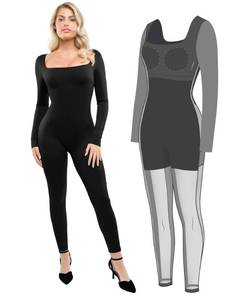 lot 2213 image: Popilush Shapewear Jumpsuit for Women Built In Shapewear Long Sleeve Tummy Control Bodysuit Body Shaper Romper