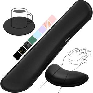 lot 2218 image: Gimars Upgrade Enlarge Silky and Superfine Fabric Gel Memory Foam Keyboard Wrist Rest Set, Ergonomic Keyboard Mouse Wrist Support for Typing Pain Relief, Comfort for Office, Gaming, Computer, Black