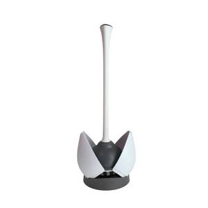 lot 2220 image: Clorox Toilet Plunger with Hideaway Holder Caddy Heavy-Duty Compact Design with Non-Skid Rubber Base for Bathroom Convenient Storage Toilet Unclogger, 6.5x19.5-Inch, White