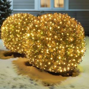 lot 2225 image: Led Christmas Net Lights Outdoor Christmas Bushes Lights 120Led 6ftx5ft, Connectable Outdoor Indoor Mesh Net Lighting for Xmas Holiday, Garden, Lawn, Shrubs, Trees, Bushes Decorations(WarmWhite)