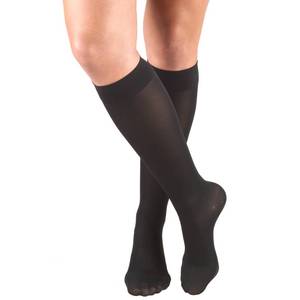 lot 2256 image: Truform Womens Compression Stockings, 15-20 mmHg, Knee High Length, Closed Toe, Opaque, Black, Small