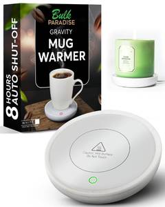 lot 2259 image: Coffee Mug Warmer with Auto Shut-Off �� Compact 17W Cup Warmer for Desk with Gravity Switch �� Electric Candle Warmer Plate for Jar Candles �� Keeps Coffee, Tea & Drinks Warm �� Safe & Durable (White)