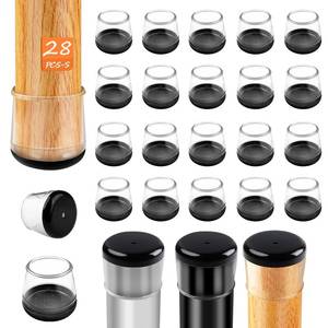 lot 2266 image: 28pcs Chair Leg Protectors for Carpet Rug, Round Chair Feet Glides Covers Caps Furniture Foot Sliders with Plastic Pads, Damage-Free Move on Carpets (Fit781-116, Black Bottom)