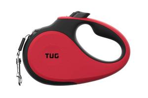 lot 2275 image: TUG 360° Tangle-Free Retractable Dog Leash with Anti-Slip Handle  16 ft Strong Nylon Tape  One-Handed Brake, Pause, Lock (Medium, Red)