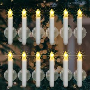 lot 2277 image: Homemory 12PCS Christmas LED Window Candles with 6h Timer, 2X Brighter Flameless Taper Candle with Suction Cups Battery Operated for Window, Flickering Candlesticks for Christmas Home Wedding Decor