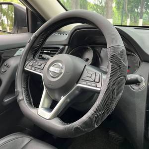 lot 2289 image: PINCTROT D Shaped Comfy Grip Steering Wheel Cover, Anti-Slip Design, Flat Bottom 14.5-15 Inch(Silicone Black)