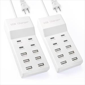 lot 2296 image: USB Charging Station Block with 10-Port (6 USB-A Port & 4 USB-C Port),USB Power Strip for Smart Phone Tablet Laptop Computer��2 Pcs��