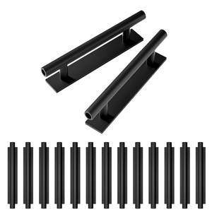 lot 2297 image: kwa heri 15Pack Self-Stick Push Pull Helper Black Hidden Cabinet Handles ABS Plastic Door Window Wardrobe Instant Cabinet Drawer Furniture Handles