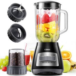 lot 5272 image: GDOR Blender, 52 Oz Glass Jar, Multi-Function Kitchen Blender & Grinder Combo, 9 Functions with Shakes, Puree, Crush Ice, and Chop, Max 700W, Self Cleaning