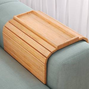 lot 5293 image: Danfoxer Sofa Arm Tray,Bamboo Folding Couch Arm Tray,Sofa Armrest Trays with Anti-Slip Pad for Drinks,Snacks,Phone,Remote Control��Natural��