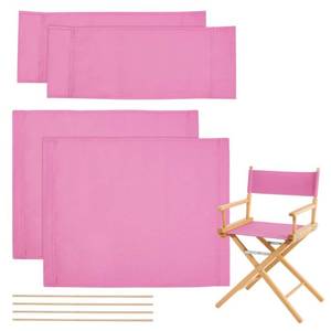 lot 6187 image: NBEADS 2 Sets Foldable Director Chair Cover, Replacement Director Chair Covers Kits with Wood Sticks for Makeup Filming Chairs, Pink, 20.87�16.14 Inch20.87�7.84inch