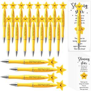 lot 6188 image: Qilery 50 Employee Appreciation Gifts Bulk Inspirational Star Ballpoint Pens with Motivational Cards Christmas Thank You Gifts for Coworkers Office Staff Team Teachers Nurses (Your Reminder)