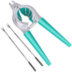 lot 6223 image: Nut Crackers for All Nuts Heavy Duty Walnut Cracker with Plier for Easy Cracking Stainless Steel Nut Cracker for Pecan Macadamia Nut Cracker Tool with Non-slip Handle-2 Picks Included-Green
