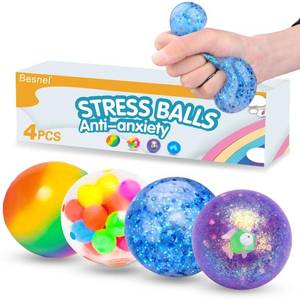 lot 6226 image: Stress Balls Set, Squishy Stress Ball, 4 Pack Squeeze Ball for Adults, Squeeze Ball for Adults Stress Relieve, Stress Relieve, Increase Entertainment