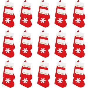 lot 6228 image: Niurewan 30 Pack 8 Mini Christmas Stocking,Snowflake Tableware Holders,Candy Pouch Bag for Christmas Tree Decoration,Party Favors,Xmas Supplies