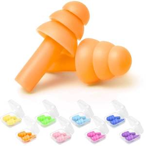lot 6274 image: Earplugs for Sleeping Noise Cancelling, Reusable Ear Plugs�� Super Soft, Silicone Ear Plug, for Sleeping 8 Pairs, Swimming, Snoring, Concerts, Work, Noisy Places (8 Colors)