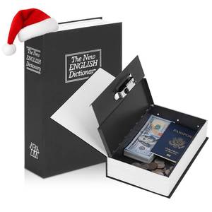 lot 6277 image: KYODOLED Diversion Book Safe with Combination Lock, Secret Hidden Metal Lock Box,Money Hiding Collection Box,9.5 x 6.2 x 2 .2 Black Large