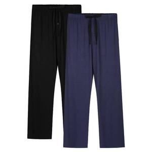 lot 6283 image: BAMBOO COOL Mens Pajama Pants Sleep Lounge Bottoms Soft Comfy Long Pj Pant Sleepwear with Pockets 2 Pack