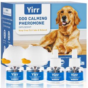lot 6301 image: Yirr Dog Calming Diffuser, 6 in 1 Dog Pheromones Calming Diffuser, Relaxing Pheromone for Dogs Relief Stress Anxiety Reduce Aggression Barking, Help Train Dog to Pee, 2 Diffuser 4 Refill(48ml)