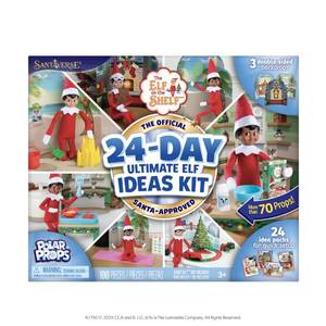 lot 7577 image: The Elf on the Shelf 24-Day Ultimate Kit �� Official Elf Accessories with 70 Props, Idea Cards, and Backdrops �� Easy Elf on The Shelf Ideas for Kids �� Christmas Decorations �� Scout Elf Not Included.