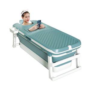 lot 7586 image: Foldable Bathtub Portable Soaking Bath Tub for adult,Ideal for Hot Bath Ice Bath with Reached Out Hands 53 inch