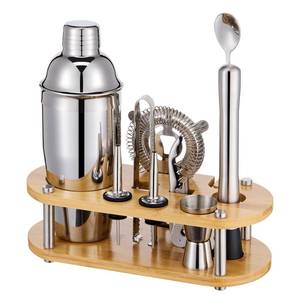 lot 7594 image: Cocktail Shaker Set Bartender Kit - 11 Pcs Bar Tool Set with Bamboo Stand & All Bar Accessories Martini Shaker, Strainer,Jigger, Muddler, Mixer Spoon Barware Kit, for Bar, Home Lounge & Party