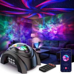 lot 7597 image: Rossetta Dual Lens Galaxy Projector, Star Projector for Bedroom with Bluetooth Speaker & White Noise, Remote, Timer, Aurora & Nebula Night Light for Kids Room Decor, Party, Gifts for Kids Adults Teen