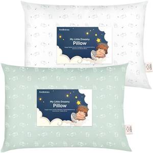 lot 7601 image: KeaBabies 2-Pack Toddler Pillow 13x18 - Soft Organic Cotton Kids Travel Bed Pillows for Sleeping, School, Nap, Machine Washable, Toddlers 2 to 5, Pillowcase Sold Separately (Bunnies)