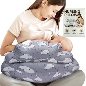 lot 7604 image: Nursing Pillow �� Breastfeeding Pillows with Security Fence for Enhanced Support & Comfort �� Removable Cotton Cover, Adjustable Waist Strap, Newborn Essentials Must Haves Baby Registry Search