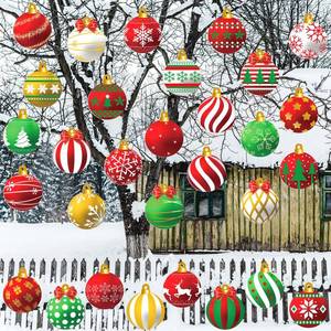 lot 7610 image: Barydat 30 Pcs Large Christmas Ball Shape Ornaments Xmas Plastic Decors Xmas Hanging Ornaments Christmas Yard Decorations for Tree Indoor Outdoor House Yard Supplies