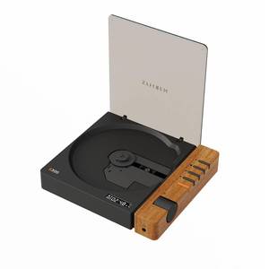 lot 7612 image: syitren R300 CD Player Portable Bluetooth Desktop Retro CD Players for Home,Without Speakers, Rechargeble Battery Small Compact Vintage CD Player,SPDIF Out,Brown