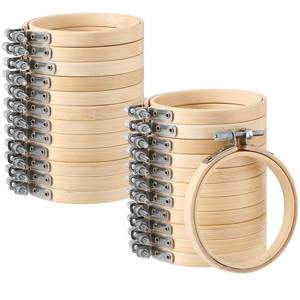 lot 7613 image: Embroidery Hoop Bulk Tiny Small Wooden Round Circle Cross Stitch Bamboo Sewing Hoop for Art Craft Handy Sewing Halloween Thanksgiving Day Christmas(48 Pcs)