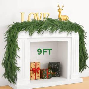 lot 7620 image: ESCRIO 9FT Christmas Norfolk Pine Garland, Artificial Pine Needles Winter Garlands Faux Greenery Fake Garland for Holiday Fireplace,Table, Window, Stairs, Mante, Indoor Outdoor Decor (1 Pack, 9 FT)