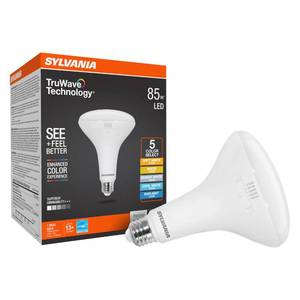 lot 8314 image: LEDVANCE Sylvania TruWave BR40 LED Light Bulb, 13W  85W, 5 CCT Select 27003000  35004000  5000K, Dimmable, 1100 LMS, Frosted Finish (42108) (Pack of 1)