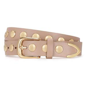 lot 8325 image: JASGOOD Women Fashion Leather Belt Punk Studded Belt for Jeans Pants Dresses