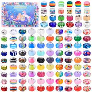 lot 8341 image: AIPRIDY 650 Mixed Style European Craft Beads Large Hole, Lampwork, Spacer, DIY Jewelry Making