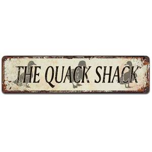 lot 8367 image: Rustic Style Outdoor Safe Metal Duck Signs for Duck House D�cor - Funny Sign Styles ��The Quack Shack��, Gift Duck Lovers and Enthusiasts, Funny Tin Sign 16x4 Inch