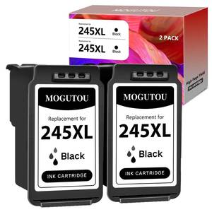 lot 8374 image: 245XL PG245XL Ink Cartridge Replacement for Canon 245 PG-245 XL Black Ink Cartridge High Yield for Canon Pixma MX490 MG2524 MG2525 MG2522 TS202 TS302 TS3120 TS3122 TR4527 TR4520 Printer (2 Black)