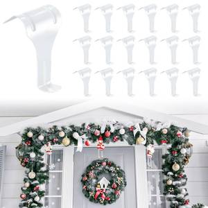 lot 8390 image: Gisafai 24 Pcs Christmas Garland Hangers for Door Frame Metal S Hooks Christmas Hanging Holders Molding Clips for Xmas Window Mantel Shelf Door Frame Wreath Light Strings Decoration(White)