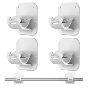 lot 8401 image: No Drill Curtain Rod Brackets No Drilling Holder 20lb - Renter Friendly Self Adhesive Hooks for Apartment Dorm Classroom Essentials Decor Hanging Drapes Rv Over Blinds Kitchen Bedroom Home