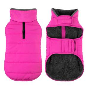 lot 8421 image: Petglad Dog Winter Coat, Waterproof Dog Jacket with Leash Hole, Reflective Adjustable Pet Snow Vest, Warm Fleece Sweater for Small Medium Large Dogs - Pink, M