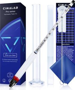 lot 8427 image: CIMALAB Hydrometer Alcohol Meter Kit, Hydrometer Alcohol 0-200 Proof & Tralle with Hydrometer Test Jar, Alcohol Proof Tester Hydrometer, Alcohol Tester for LiquorMoonshineSpiritsProofingDistilled