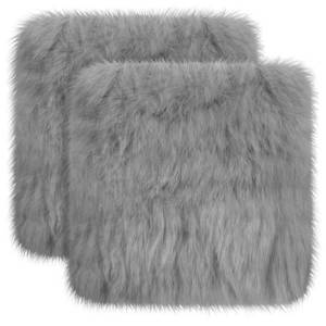 lot 8429 image: Drydiet 2 Pcs Natural Sheepskin for Bed Sores and Skin Imitation Wool Medical Sheepskins with Non-Slip Back for Pain Relief and Discomfort, Wool Seat Pad, 17 in x 17 in(Square,Grey)