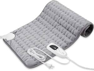 lot 9458 image: Deepsoon Heating Pad,Electric Heating Pads for Back,Neck,Abdomen,Moist Heating Pad for Shoulder,Knee,Arms,Legs,DryMoist Heat & Auto Shut Off,Christmas Gifts for Men and Women,Silver,24x12 Inch